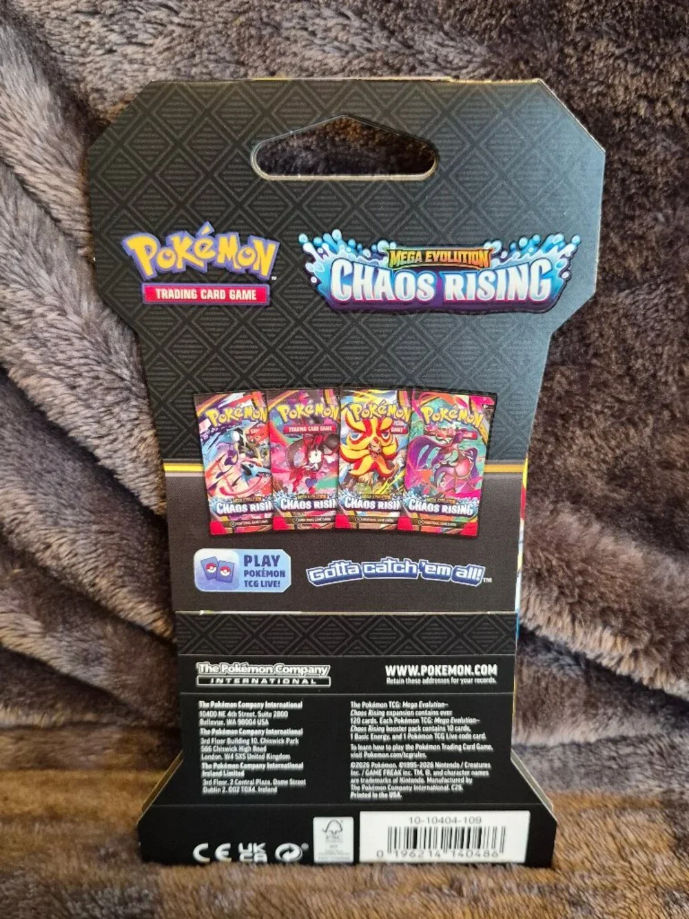 Pokemon Chaos Rising TCG Booster Pack 1 Pack